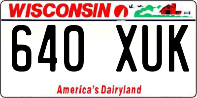 WI license plate 640XUK