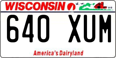 WI license plate 640XUM