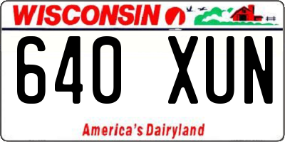 WI license plate 640XUN