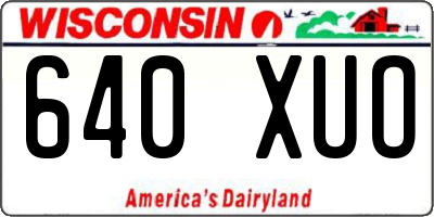 WI license plate 640XUO