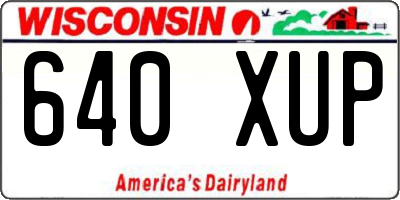 WI license plate 640XUP