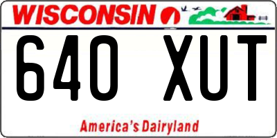 WI license plate 640XUT