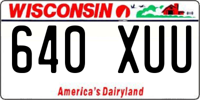 WI license plate 640XUU
