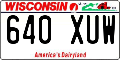 WI license plate 640XUW