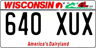 WI license plate 640XUX