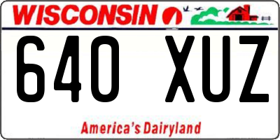 WI license plate 640XUZ