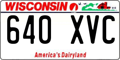 WI license plate 640XVC