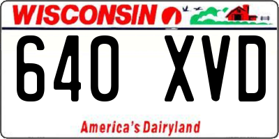 WI license plate 640XVD