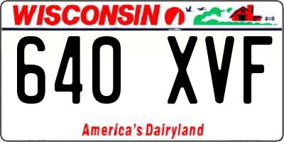 WI license plate 640XVF