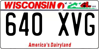 WI license plate 640XVG