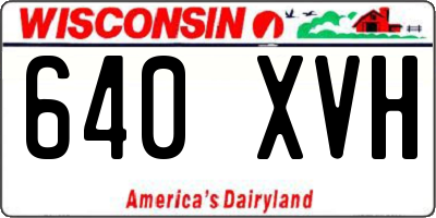 WI license plate 640XVH