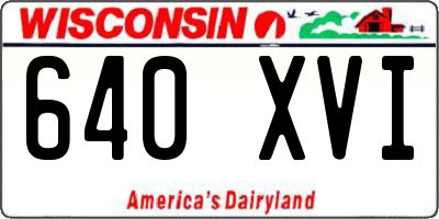 WI license plate 640XVI