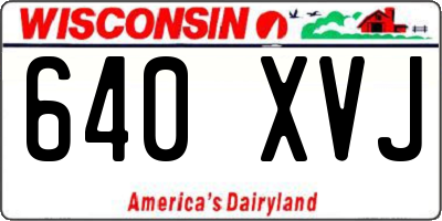 WI license plate 640XVJ