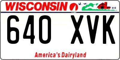 WI license plate 640XVK