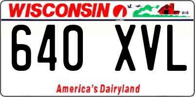 WI license plate 640XVL