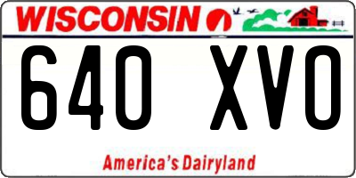 WI license plate 640XVO