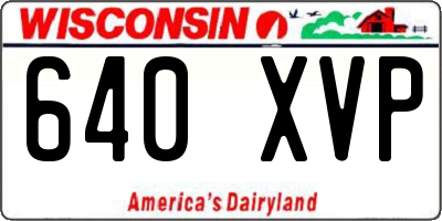 WI license plate 640XVP