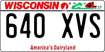 WI license plate 640XVS