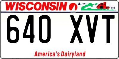 WI license plate 640XVT