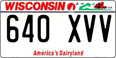 WI license plate 640XVV