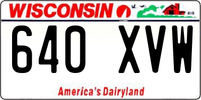 WI license plate 640XVW
