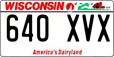 WI license plate 640XVX