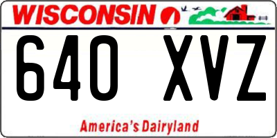 WI license plate 640XVZ