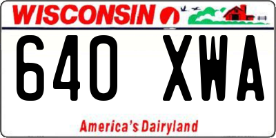 WI license plate 640XWA