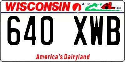 WI license plate 640XWB