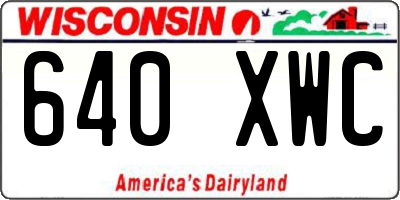 WI license plate 640XWC