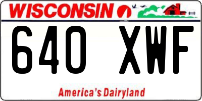 WI license plate 640XWF