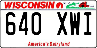 WI license plate 640XWI