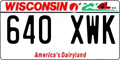 WI license plate 640XWK