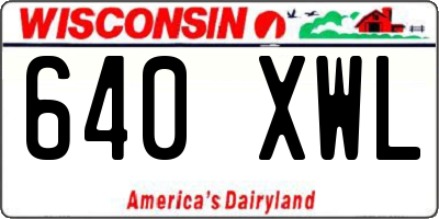 WI license plate 640XWL