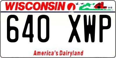 WI license plate 640XWP