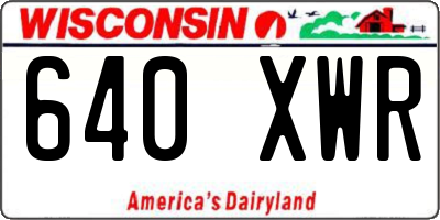 WI license plate 640XWR
