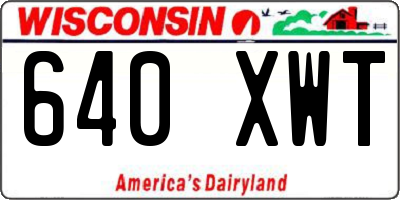 WI license plate 640XWT