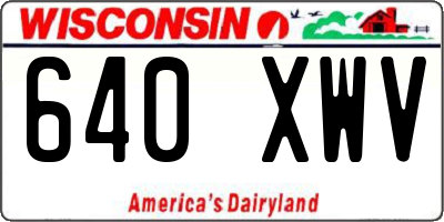 WI license plate 640XWV
