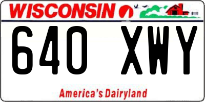 WI license plate 640XWY
