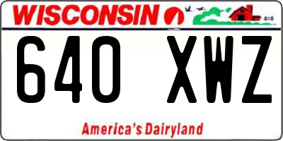 WI license plate 640XWZ