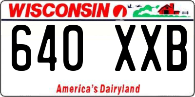 WI license plate 640XXB