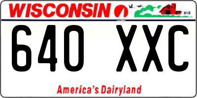 WI license plate 640XXC