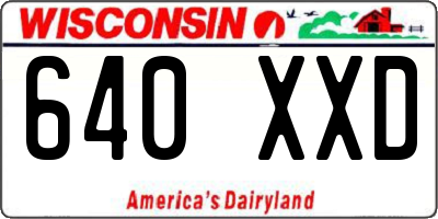 WI license plate 640XXD