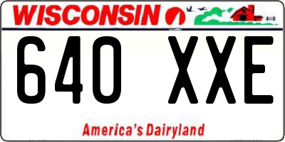 WI license plate 640XXE