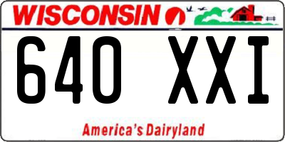WI license plate 640XXI