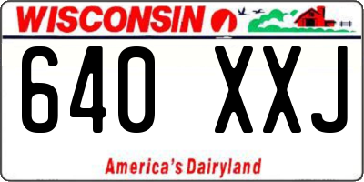 WI license plate 640XXJ