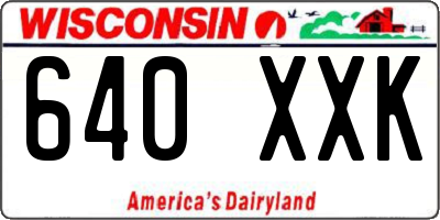 WI license plate 640XXK