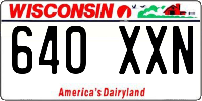 WI license plate 640XXN