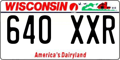 WI license plate 640XXR