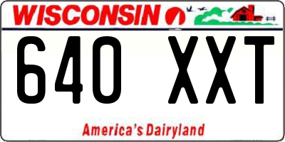 WI license plate 640XXT